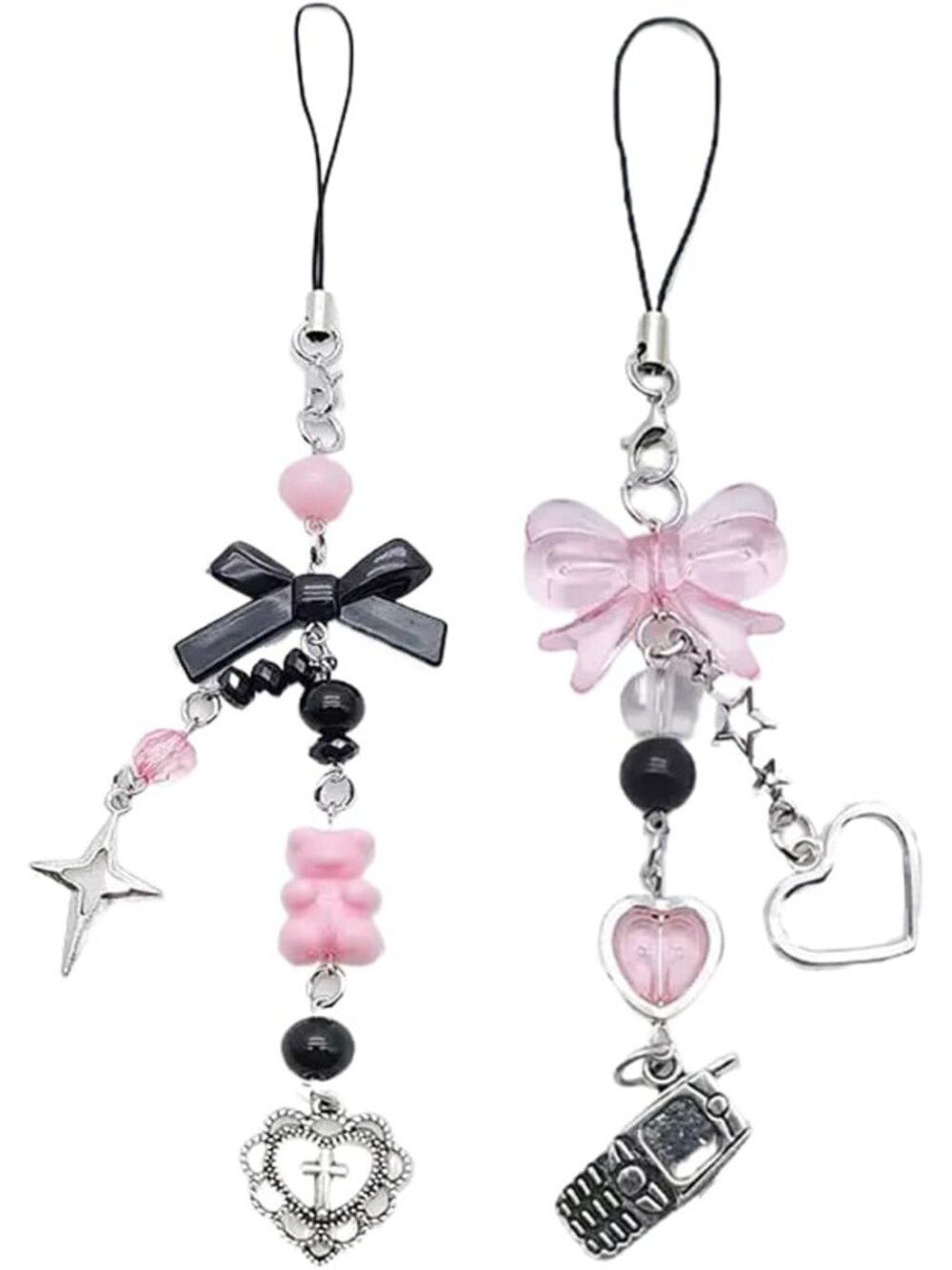 1-4PCS Cute Phone Charms Aesthetic Y2K Cell Phone Charms Strap Strawberry Butter